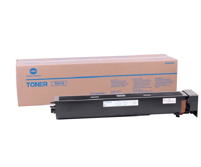 TN-712 Black Original toner A3VU050 pour la Konica Bizhub  654, 654e, 754, 754e main image 1
